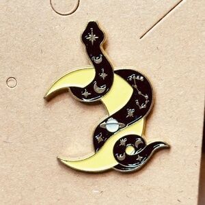 2/$15 Crescent Moon Wrapped w/Black Snake Stars Moons Constellation & Planet